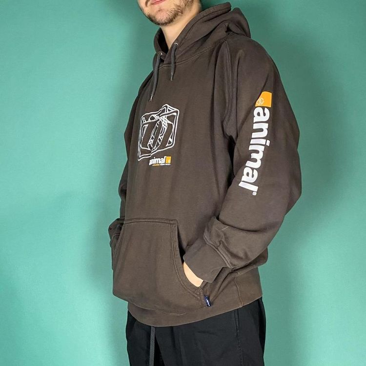 Vintage y2k animal embroidered hoodie brown. image 3
