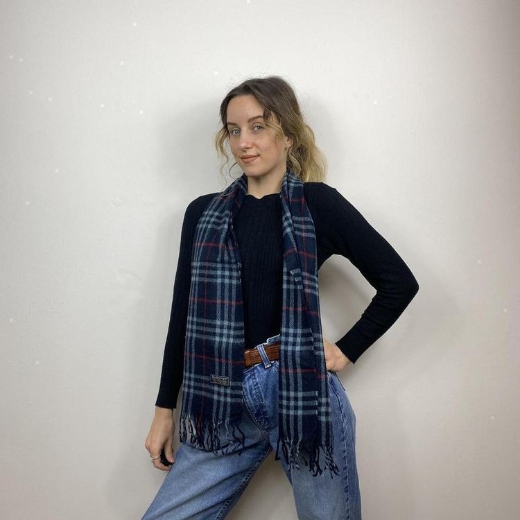 Vintage Navy Burberry scarf image 2