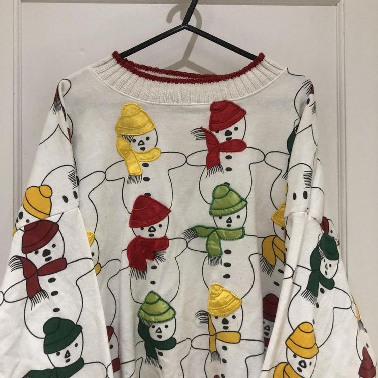 Vintage White Christmas snowman sweatshirt 1
