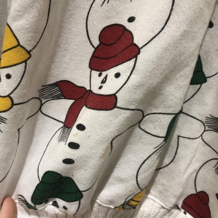 Vintage White Christmas snowman sweatshirt 3