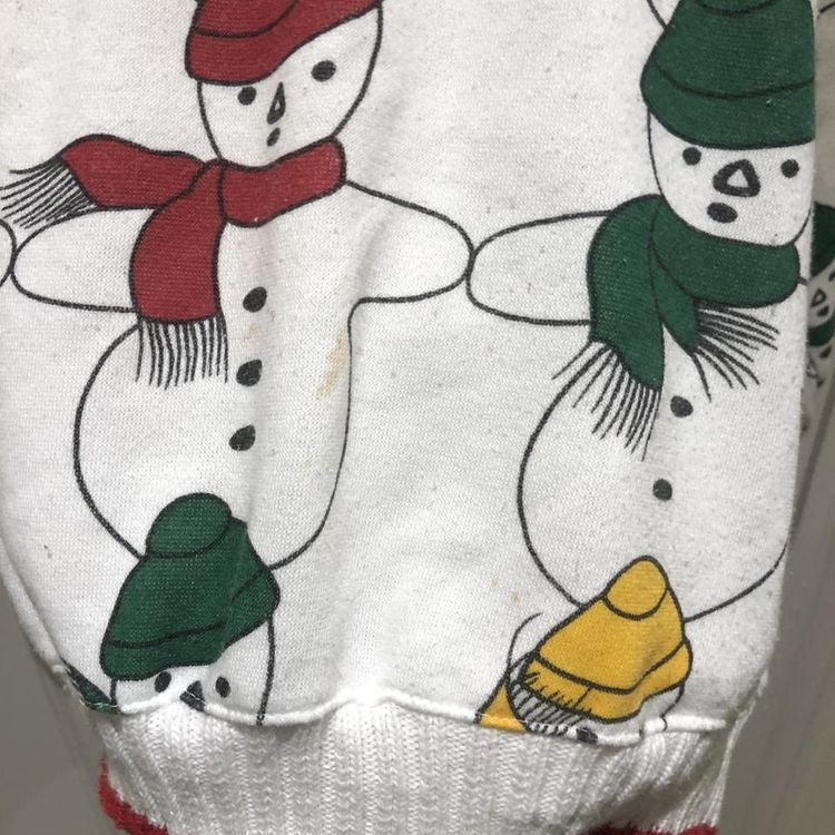 Vintage White Christmas snowman sweatshirt 6