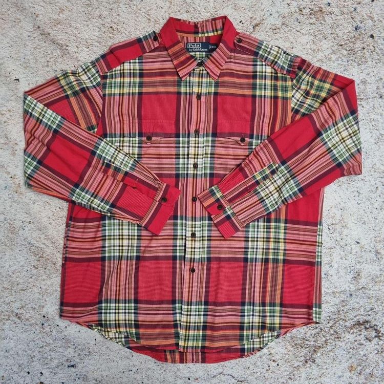 Ralph Lauren MILITARY SHIRT CHECK  - Red - Size XXL
