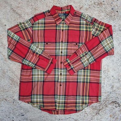 Ralph Lauren MILITARY SHIRT CHECK - Red - Size XXL