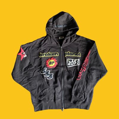 Broken planet escape to the future zip up hoodie