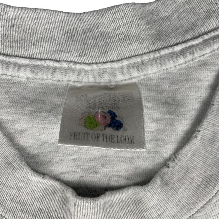 Vintage Fruit Of The Loom Single Stitch Graphic Tee Grey Large imagen 4