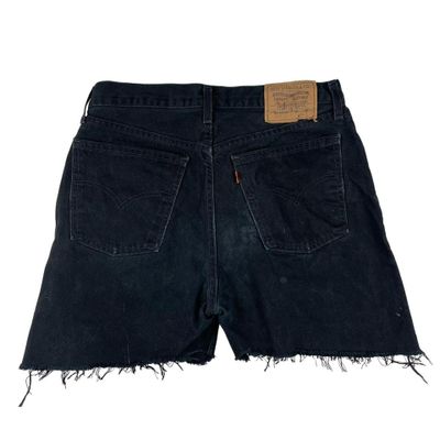 Womens Vintage Levis Orange Tab 615-02 Cut Off Denim Shorts Black W32