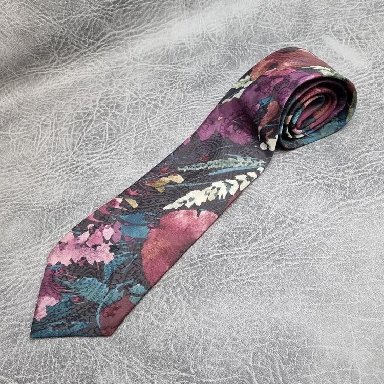 Vintage Mens Tie HANDMADE Beekman Place Necktie Retro SILK 80s Abstract tie image 3