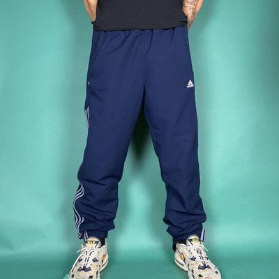 Vintage y2k adidas track pants tracksuit bottoms navy.