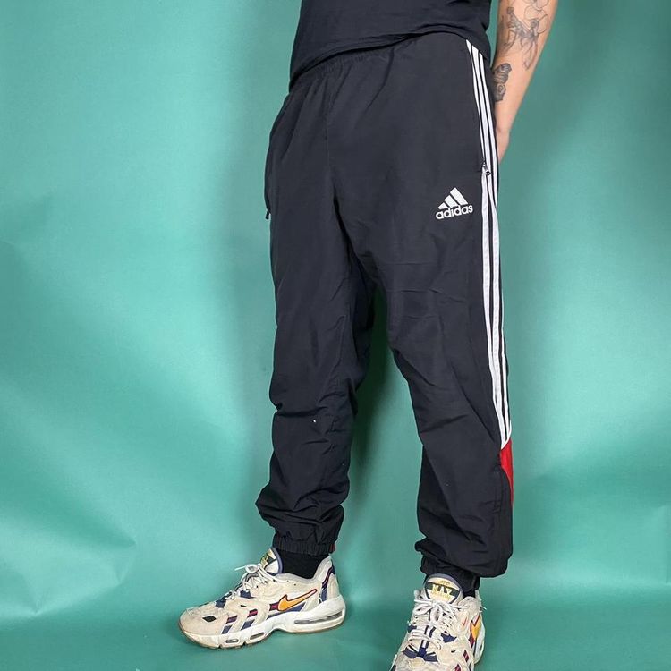 Y2K adidas shell tracksuit bottoms track pants black.