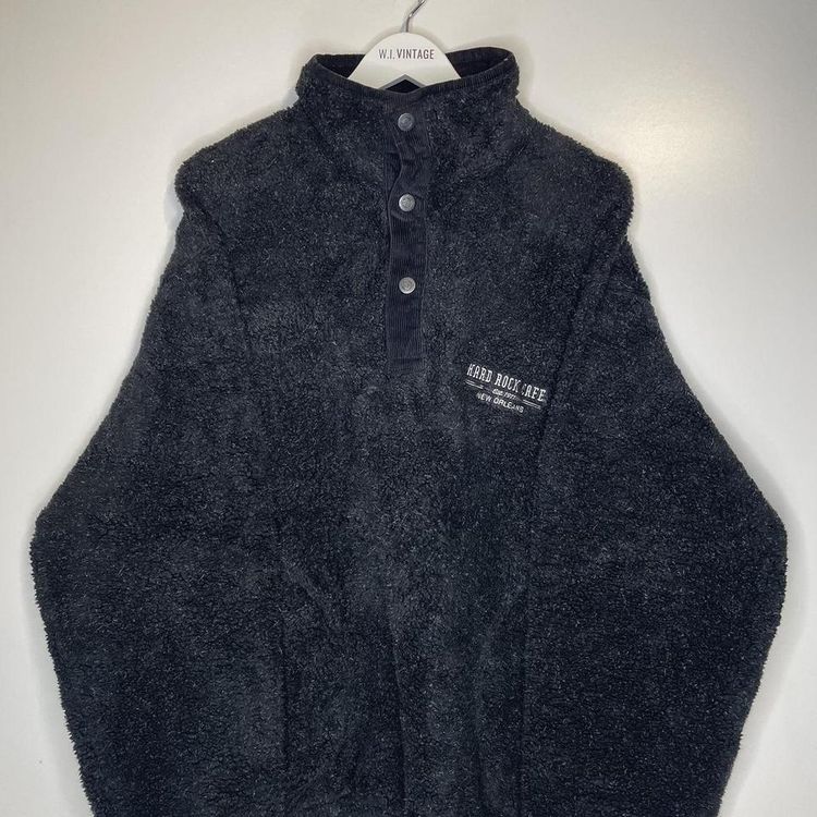 Hard Rock Cafe black fleece sweater size Xx-Large based on p2p see size guide - location New Orleans