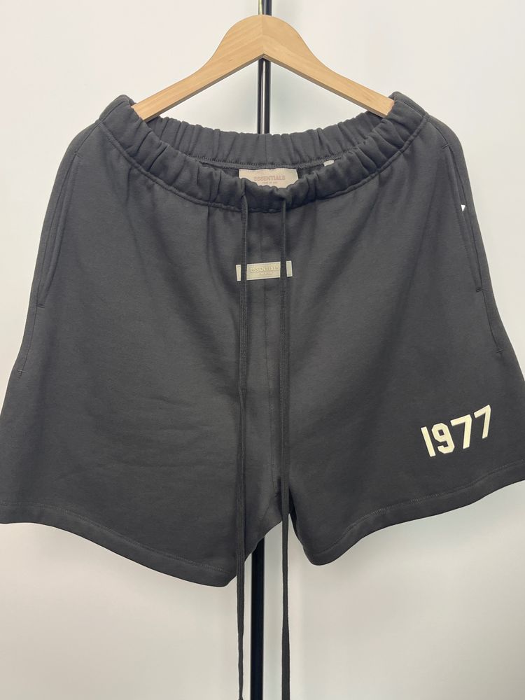 Essentials Black Shorts With 1977 Print product image