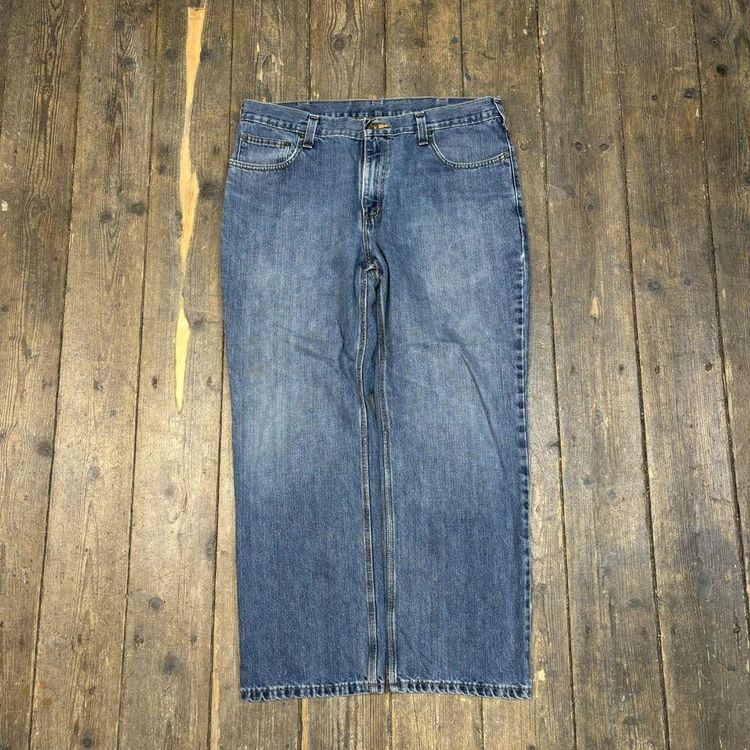 Carhartt Jeans Traditional Fit Carpenter Denim Workwear Trousers, Blue, Mens 36