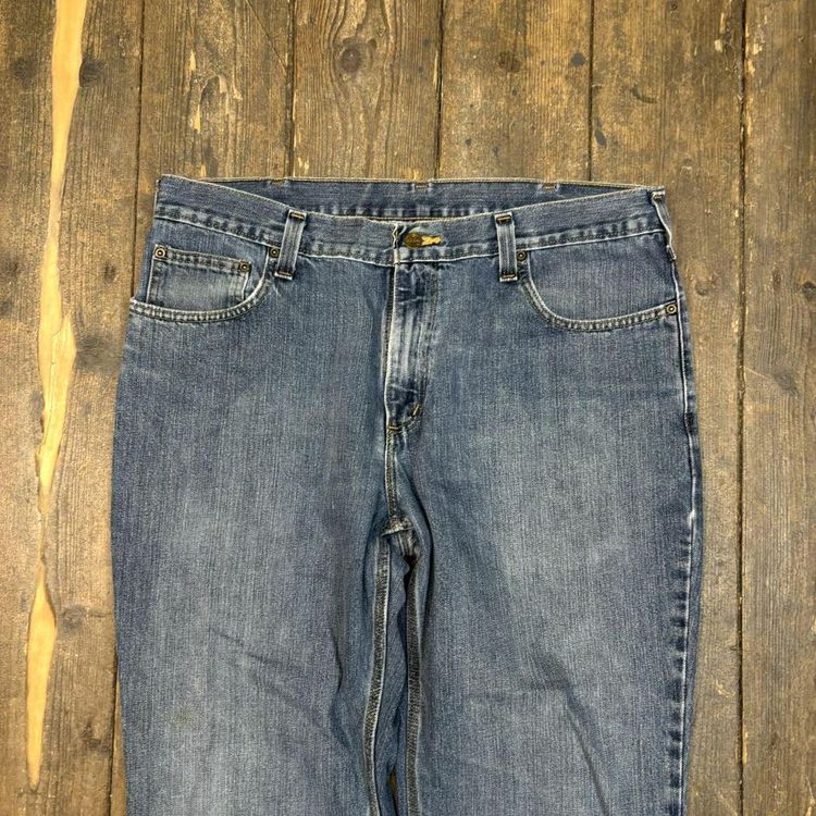 Carhartt Jeans Traditional Fit Carpenter Denim Workwear Trousers, Blue, Mens 36 3