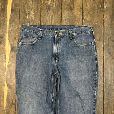 Carhartt Jeans Traditional Fit Carpenter Denim Workwear Trousers, Blue, Mens 36 3