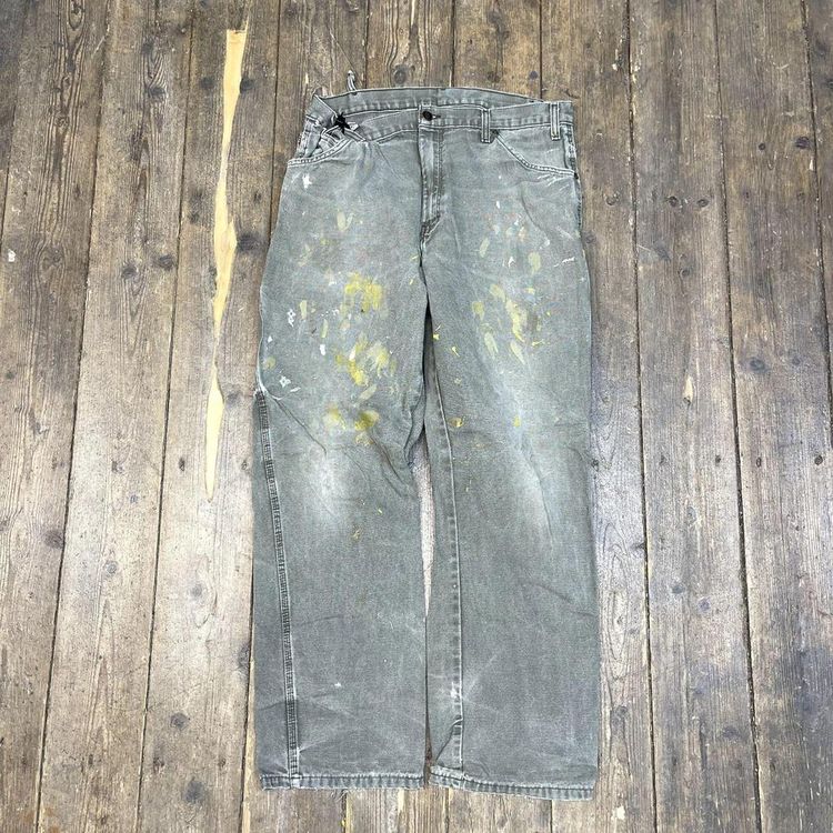 Dickies Jeans Carpenter Relaxed Fit Denim Workwear Trousers, Green, Mens 36 1