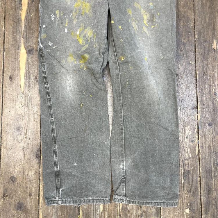 Dickies Jeans Carpenter Relaxed Fit Denim Workwear Trousers, Green, Mens 36 2