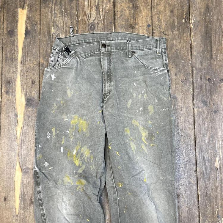 Dickies Jeans Carpenter Relaxed Fit Denim Workwear Trousers, Green, Mens 36 3