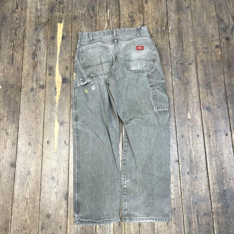 Dickies Jeans Carpenter Relaxed Fit Denim Workwear Trousers, Green, Mens 36 5