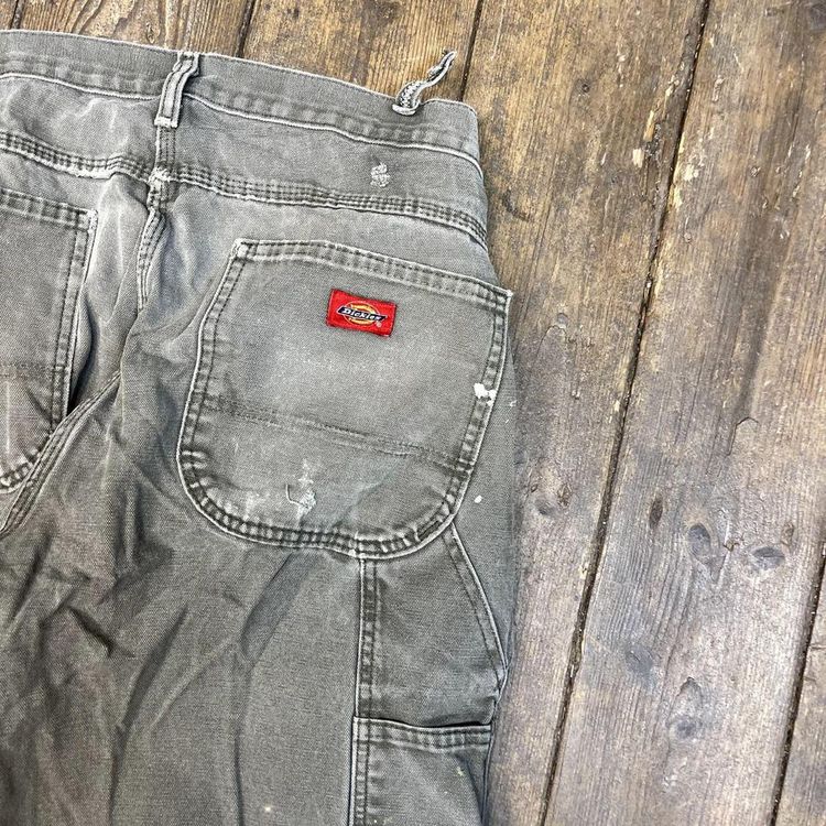Dickies Jeans Carpenter Relaxed Fit Denim Workwear Trousers, Green, Mens 36 7