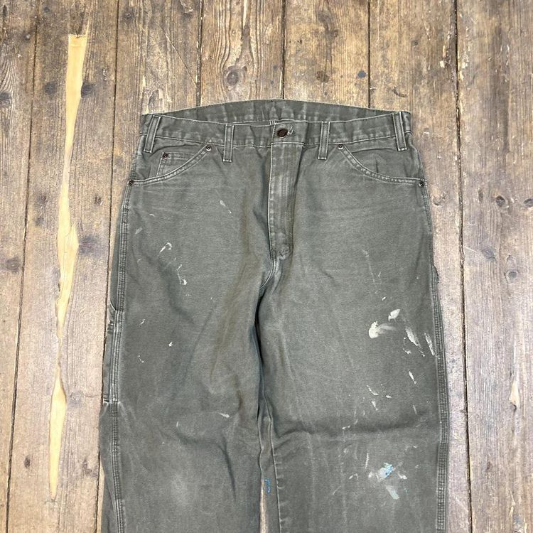 Dickies Jeans Carpenter Relaxed Fit Denim Workwear Trousers, Green, Mens 36 image 3