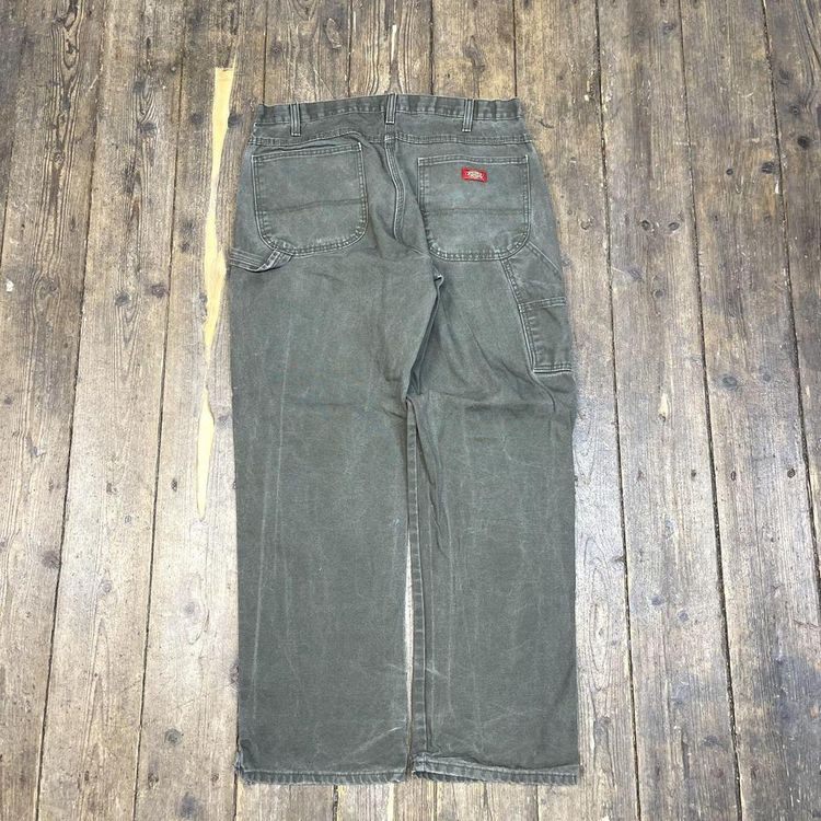 Dickies Jeans Carpenter Relaxed Fit Denim Workwear Trousers, Green, Mens 36 image 5