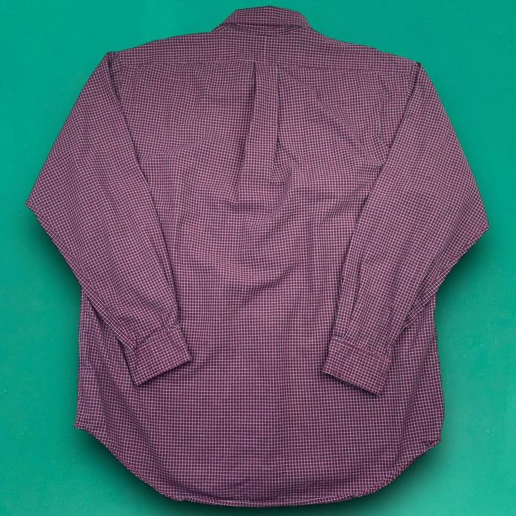 Ralph Lauren Blake Cotton Vintage Embroidered Logo Checkered Long Sleeve Shirt Red M image 3