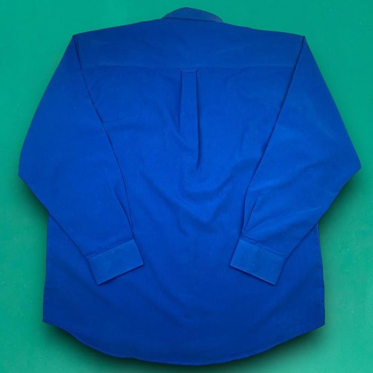 Officer's Club Playsport Retro Lightweight Button Up Shirt Blue XL image 4