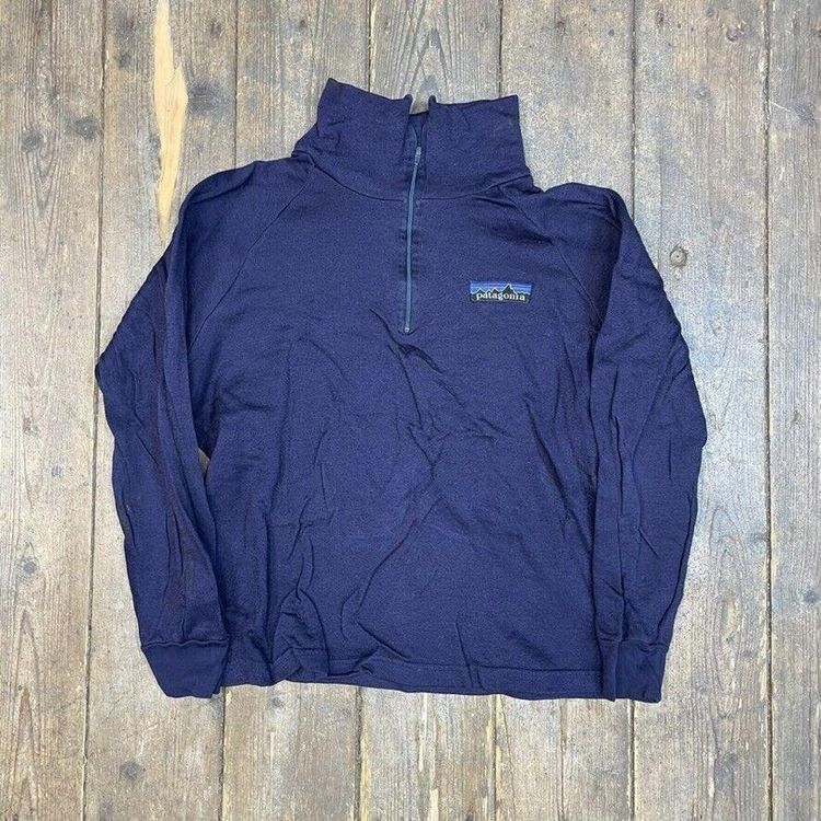 Patagonia Fleece Vintage 90s Polypropylene Half-Zip Jumper, Navy, Womens Large