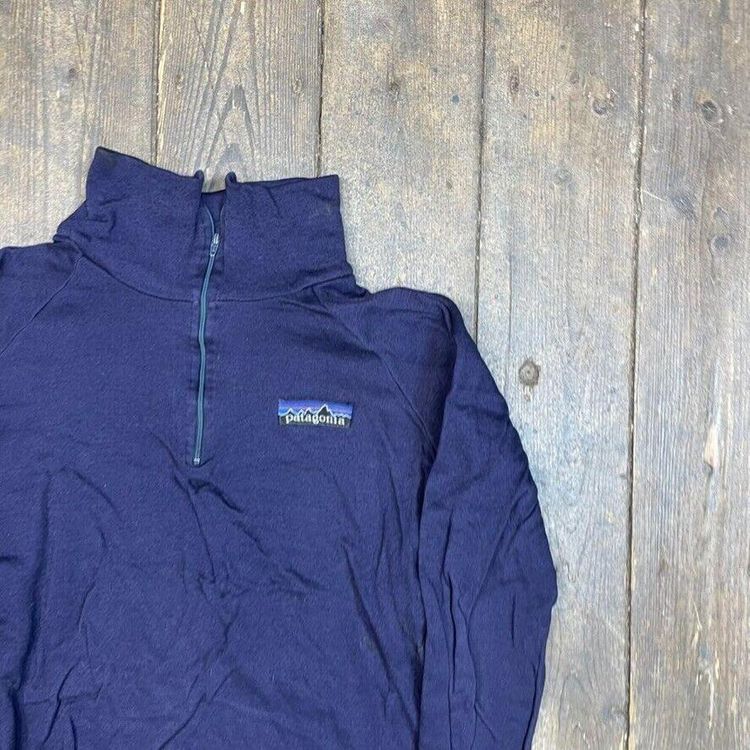 Patagonia Fleece Vintage 90s Polypropylene Half-Zip Jumper, Navy, Womens Large 2
