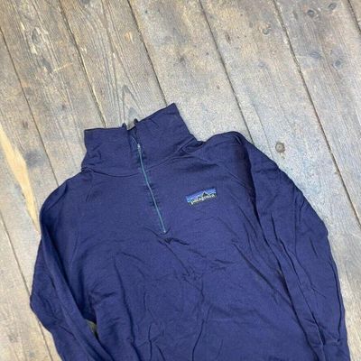 Patagonia Fleece Vintage 90s Polypropylene Half-Zip Jumper, Navy, Womens Large 3