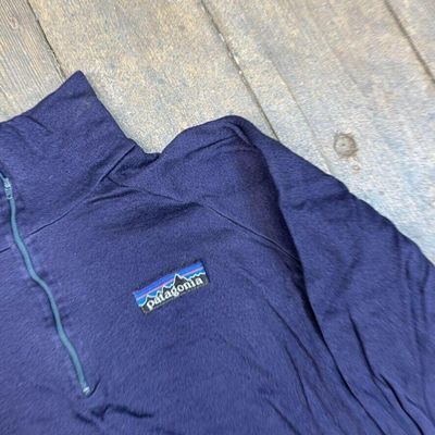 Patagonia Fleece Vintage 90s Polypropylene Half-Zip Jumper, Navy, Womens Large 4
