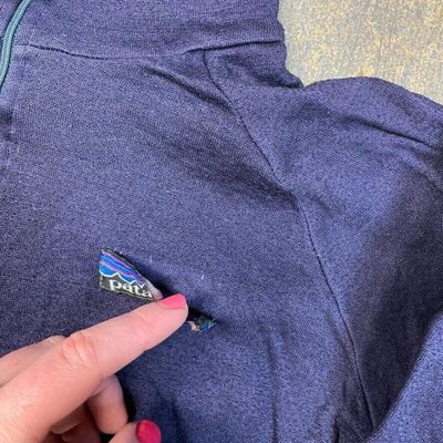 Patagonia Fleece Vintage 90s Polypropylene Half-Zip Jumper, Navy, Womens Large 5