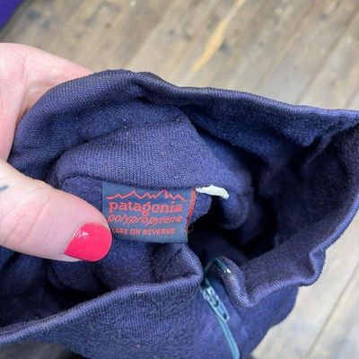 Patagonia Fleece Vintage 90s Polypropylene Half-Zip Jumper, Navy, Womens Large 7