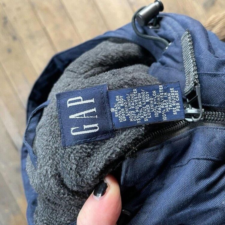 Gap Rain Coat 90s Half-Zip Vintage USA Anorak Jacket, Navy, Mens Small image 7