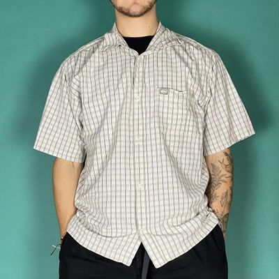 Vintage y2k quiksilver checkered shirt beige.