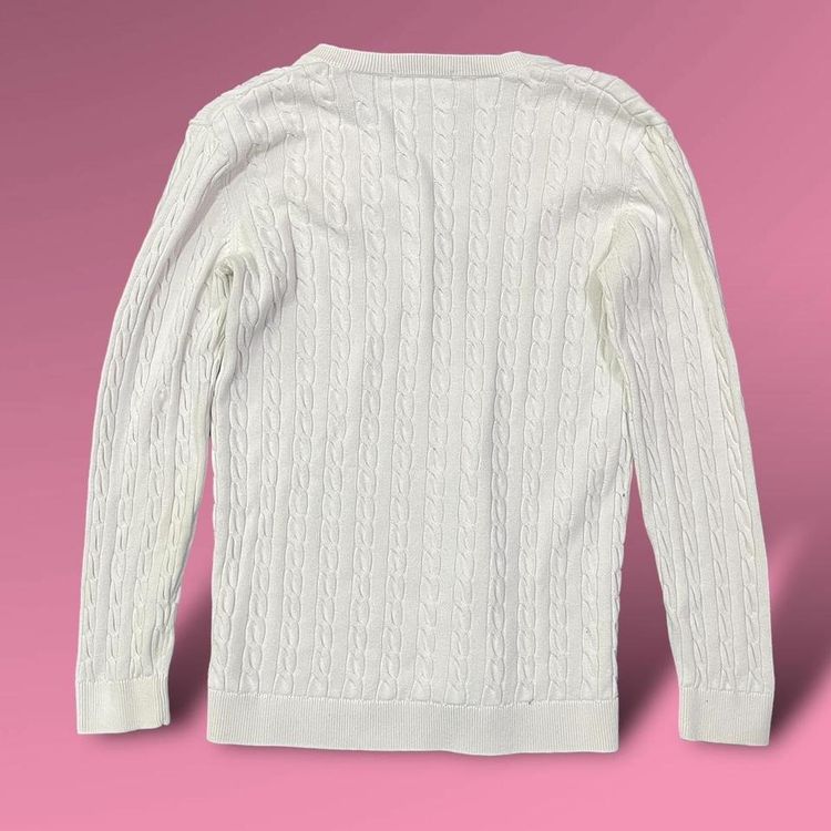 Lacoste cable knit jumper | white image 7