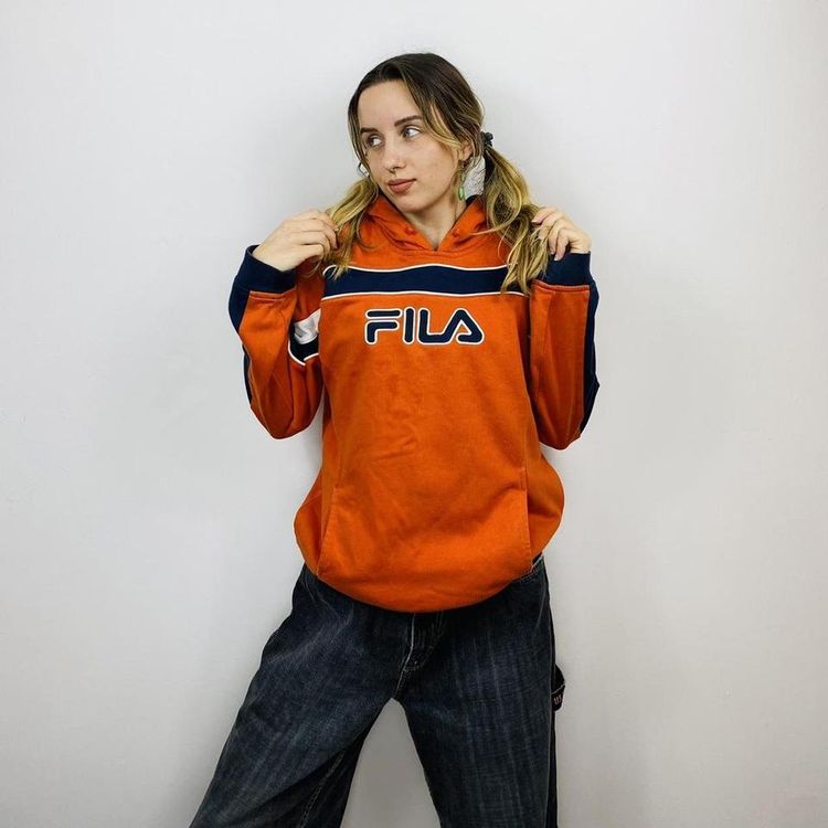 Orange Vintage Fila Hoodie