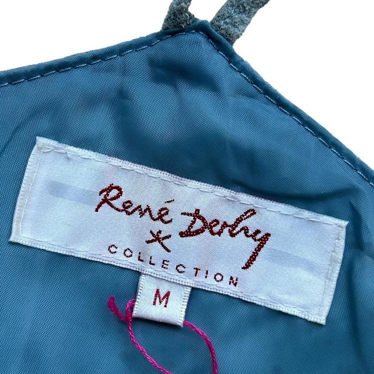 00s does 70s real suede baby blue halter neck handkerchief top with an open back, scalloped edge and image 5