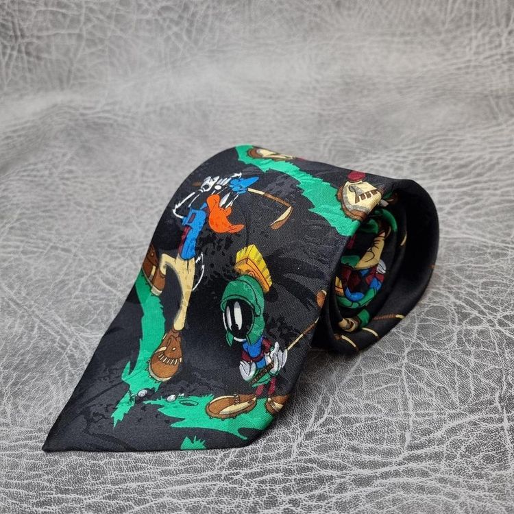 Vintage Tie, Mens Necktie, Looney Tunes tie, Cartoons Necktie,Golfing Tie