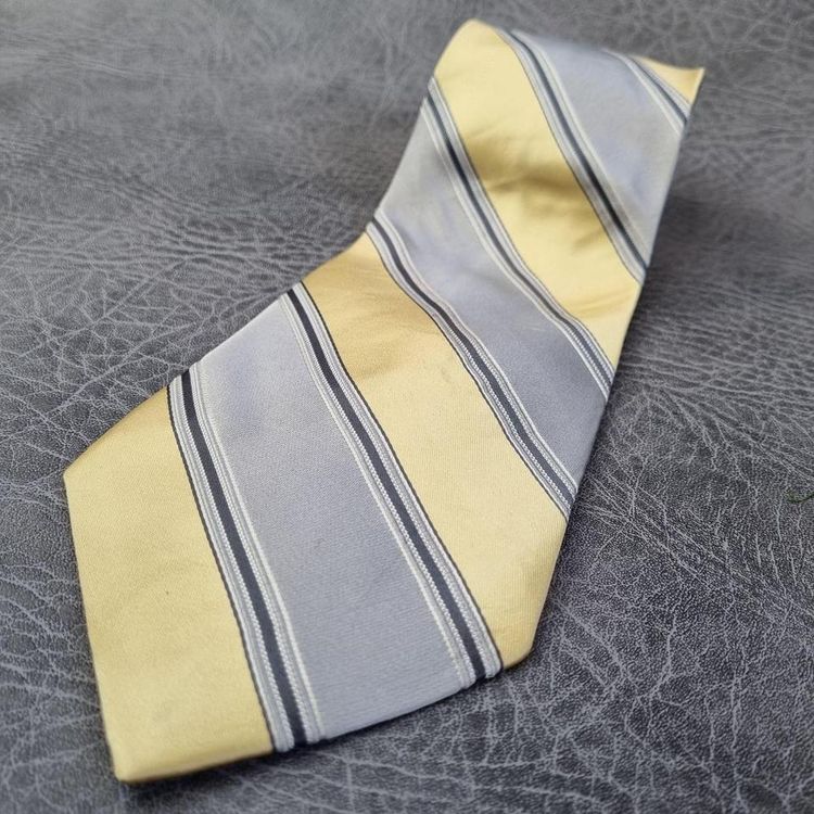 Vintage Tie Mens Tie Bugatti RARE ties SILK 80s Geometric abstract Striped Tie 2
