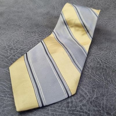 Vintage Tie Mens Tie Bugatti RARE ties SILK 80s Geometric abstract Striped Tie 2