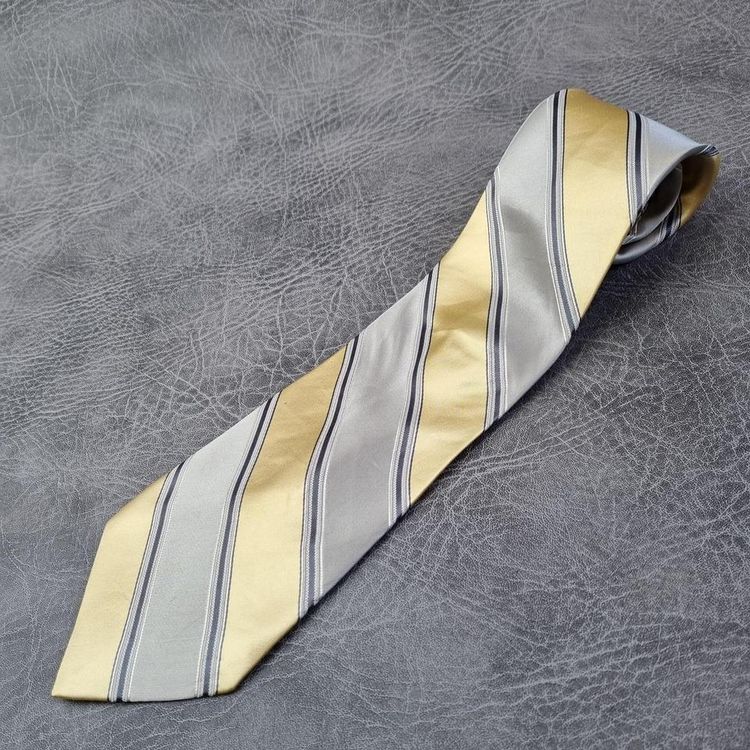 Vintage Tie Mens Tie Bugatti RARE ties SILK 80s Geometric abstract Striped Tie 3