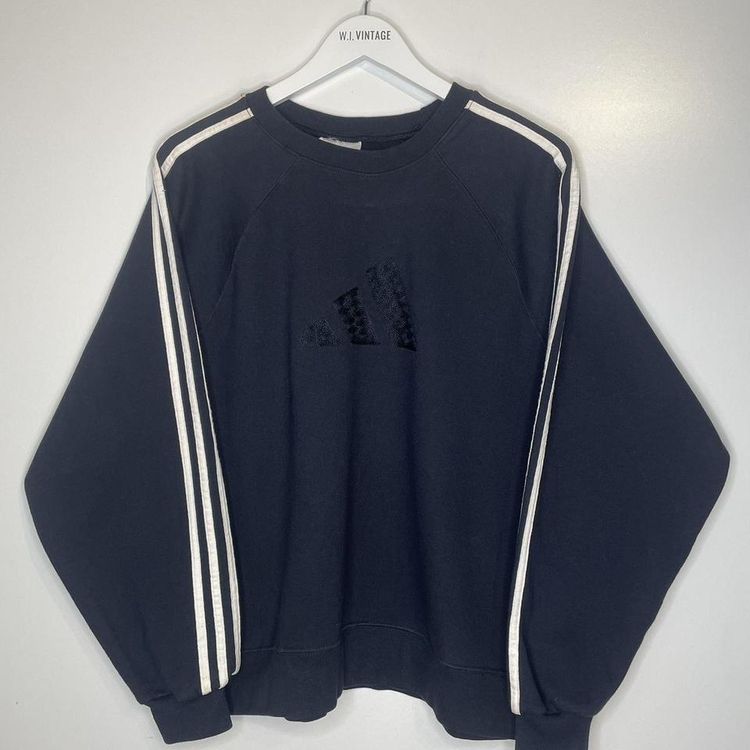 Y2k Adidas sweater mens navy size XL -  see size guide fits more like a large - 90s classic logo.