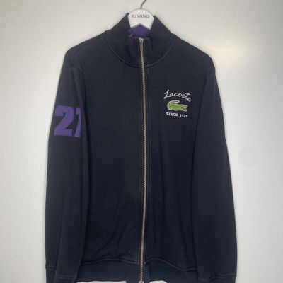 Lacoste 1927 zip up jacket XL Black jacket size extra large.