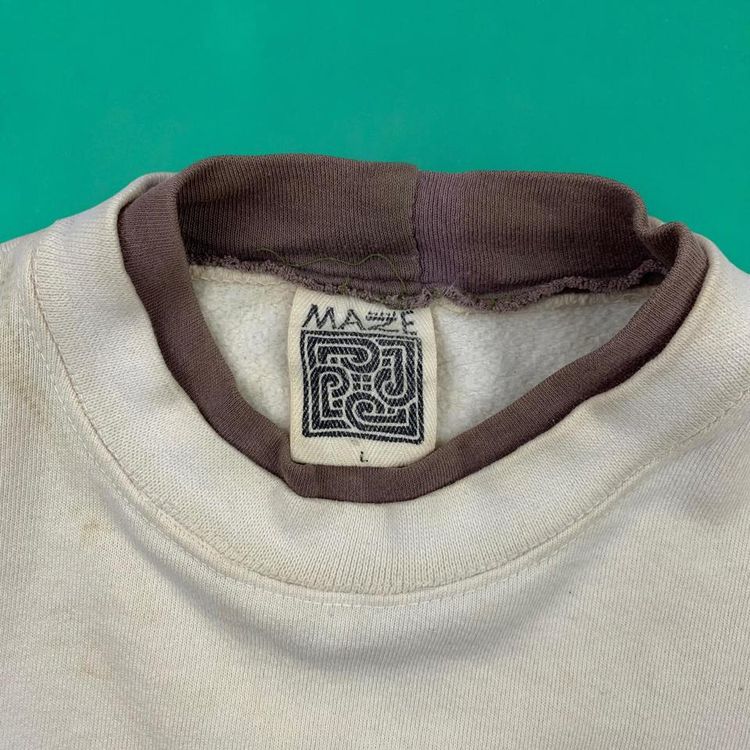 Maze Vintage 90s Cute Graphic Sunflower Sweatshirt Made in USA Beige L image 3