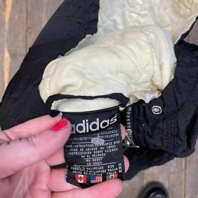 Adidas Vintage Track Jacket 90s Stripe Sports Full-Zip Top, Black, Mens Medium 5