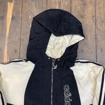 Adidas Vintage Track Jacket 90s Stripe Sports Full-Zip Top, Black, Mens Medium 4