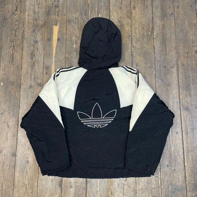 Adidas Vintage Track Jacket 90s Stripe Sports Full-Zip Top, Black, Mens Medium 6