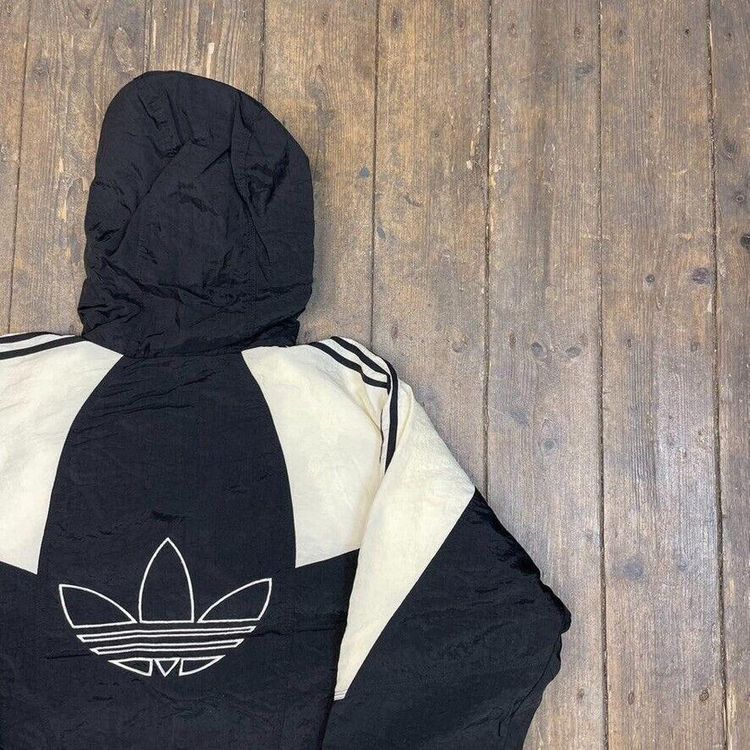 Adidas Vintage Track Jacket 90s Stripe Sports Full-Zip Top, Black, Mens Medium 7