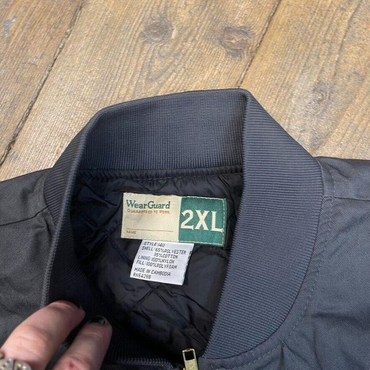 Vintage Bomber Jacket Full Zip Walgreens Pharmacy Workwear Coat, Grey, Mens 2XL image 7